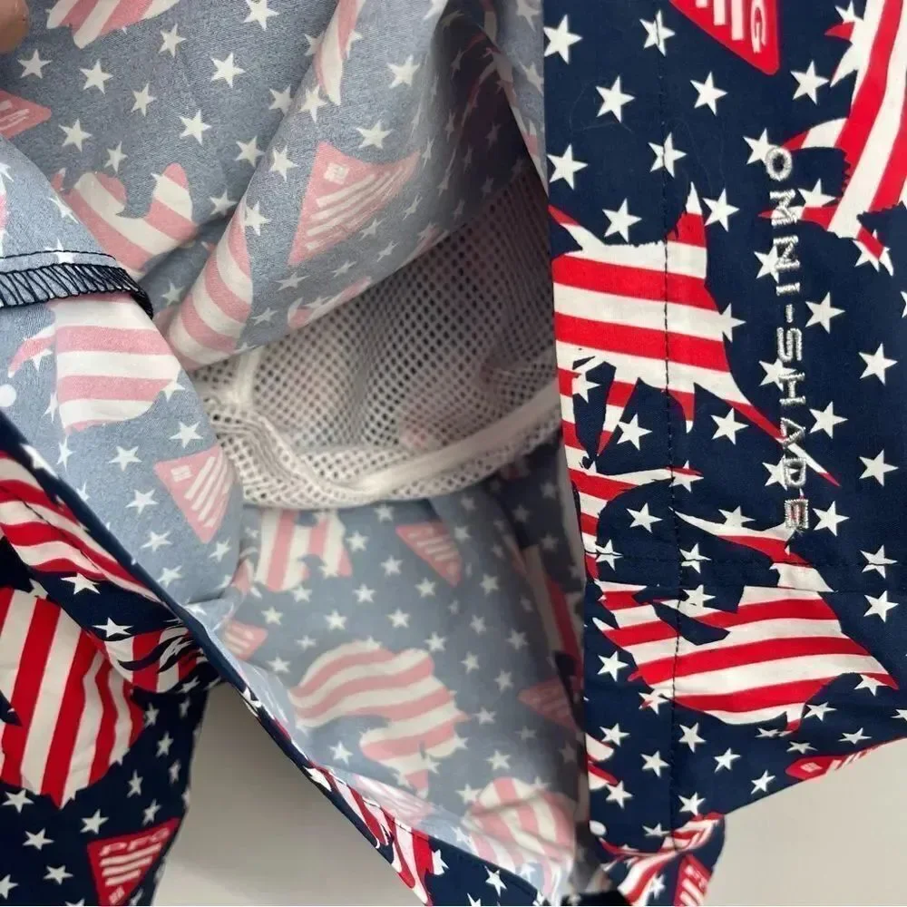 NWT Columbia PFG Super Backcast Water Shorts Patriotic Fish Pattern Men’s XXL